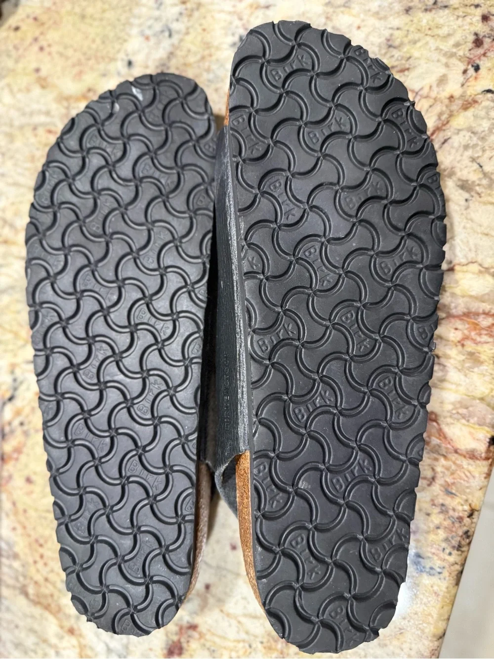 Birkenstock Black Arizona Two‑Strap Leather Sandals